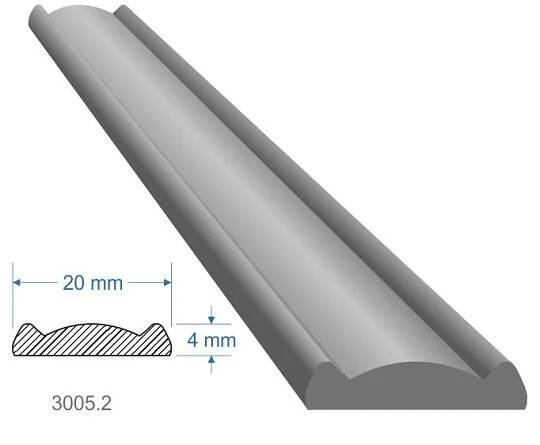 Pásovina plochá 20x4x3000mm s obloučkem, měkká, cena za KUS | Kovian CZ