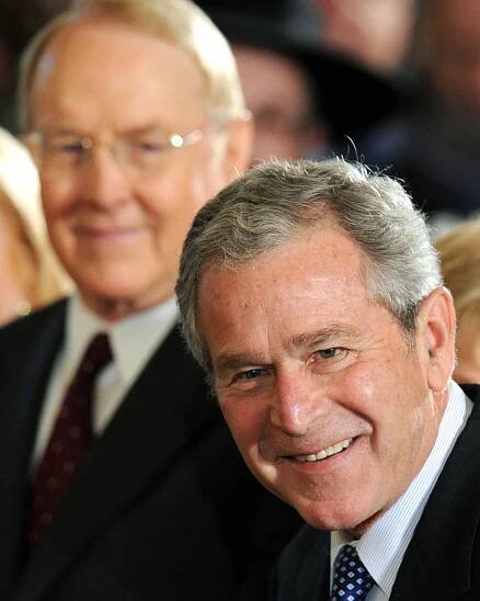 President George W. Bush with Dr. James Dobson.