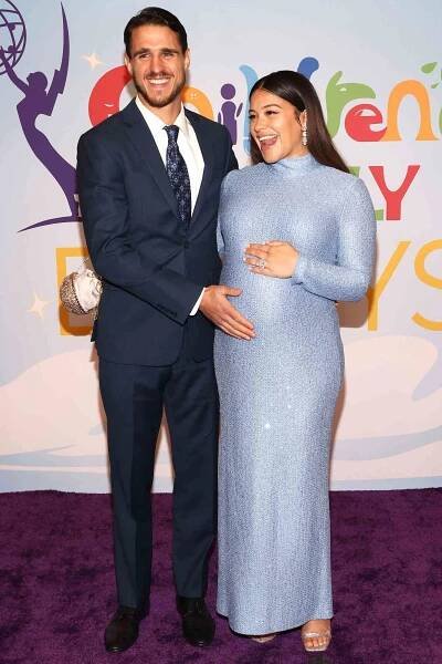 LOS ANGELES, CALIFORNIA - DECEMBER 11: (L-R) Joe Locicero and Gina Rodriguez attend the 2022 Children's & Family Emmys at Wilshire Ebell Theatre on December 11, 2022 in Los Angeles, California. (Photo by Tommaso Boddi/Getty Images)