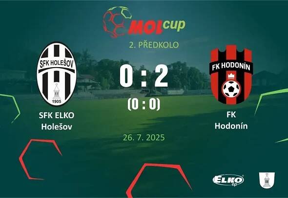 SFK ELKO Holešov A : FK Hodonín 0:2 (0:0)