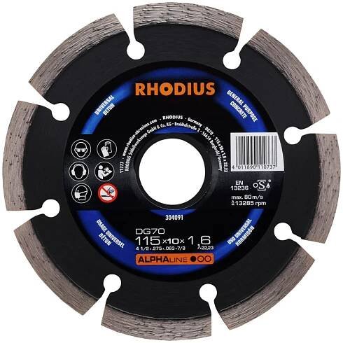 RHODIUS Diamantový rozbrušovací kotouč DG70 115 x 7,0 x 1,6 x 22,23 ALPHAline
