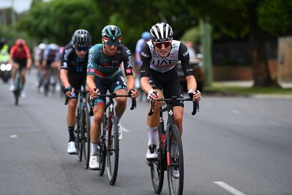 GEELONG AUSTRALIA  JANUARY 29 Finn FisherBlack of New Zealand and UAE Team Emirates competes in the breakaway during the 7th Cadel Evans Great Ocean Road Race 2023  Mens Elite a 1743km one day race from Geelong to Geelong  CadelRoadRace  on January 29 2023 in Geelong Australia Photo by Tim de WaeleGetty Images