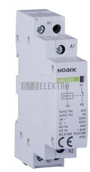 Instalační stykač 25A Ex9CH25 02 2NC 24V AC Noark 107016