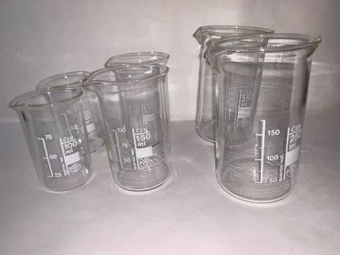 Laboratorní kádinky (různé objemy- 250, 150, 100 ml, 6 kusů)