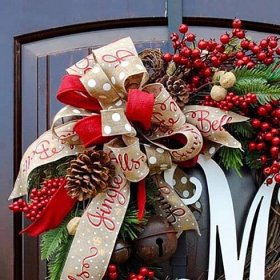 Vánoční mašle věnec na dveře Navidad Kód výrobce 4898531282424