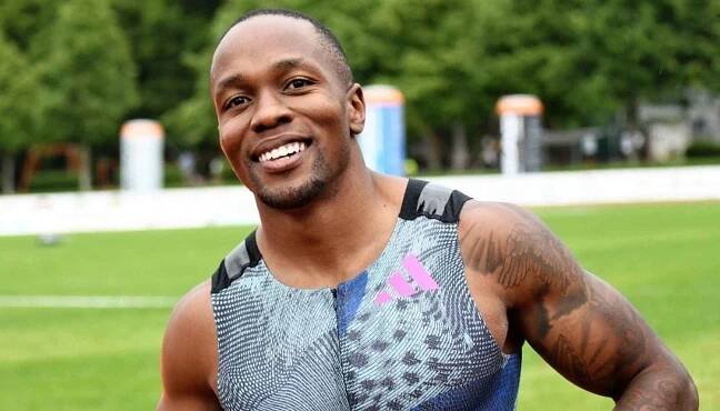 Takhle se loni závodilo na mítinku Kladno hází. Sprinter Simbine.