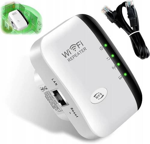 ZESILOVAČ SIGNÁLU WIFI VÝKONNÝ DOSAH 300 Mb/s OPAKOVAČ WPS UK