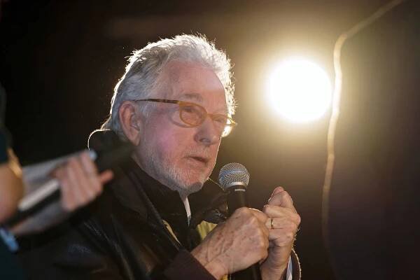 Hugh Hudson attends the tribute to Hugh Hudson at 34th Mons International Film Festival on Feb. 19, 2019, in Mons, Belgium.