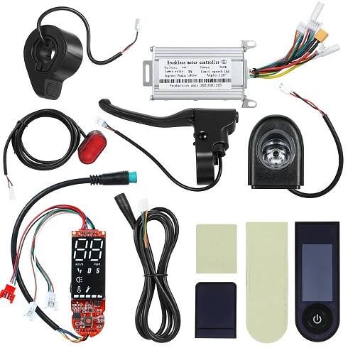 Electric Scooter 30V 350W Brushless Motor Controller Set with Digital Display Headlight Taillight Electric Scooter Accessory
