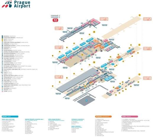 mapa letiště praha, terminál 2