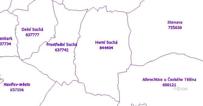 Katastrální mapa Horní Suchá