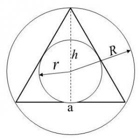 Trujúhelník rovnostranný - výpočet stran, obvodu, obsahu, výšky, kružnic, vzorce