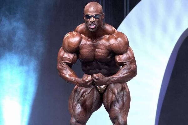 Bodybuilder Ronnie Coleman competing for the title at the finals of the 2006 Mr. Olympia