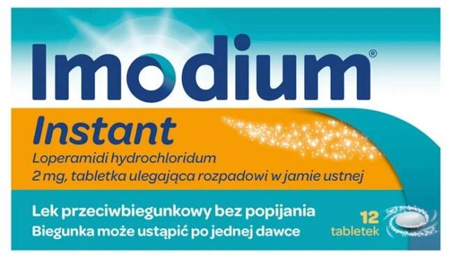 Imodium Instantný liek proti hnačke bez pitia, príchuť mäta, 12 kusov