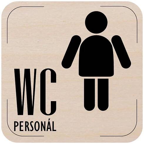 Popis místnosti - cedulka na dveře - WC personál muži, dřevěná tabulka, 80 x 80 mm | AAApapir.cz 