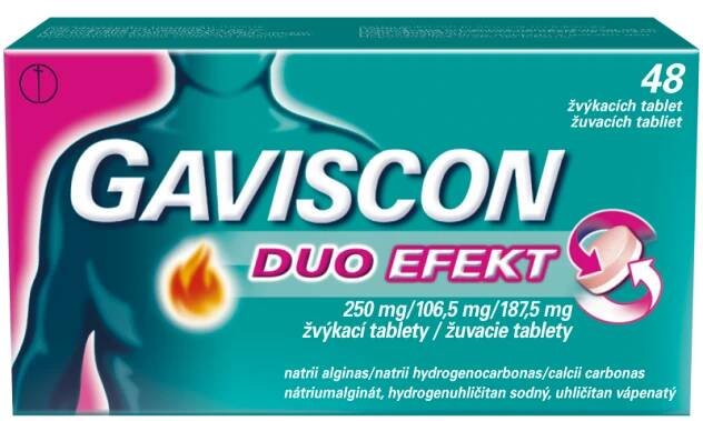 GAVISCON Duo Efekt Žvýkací tablety 48 tablet