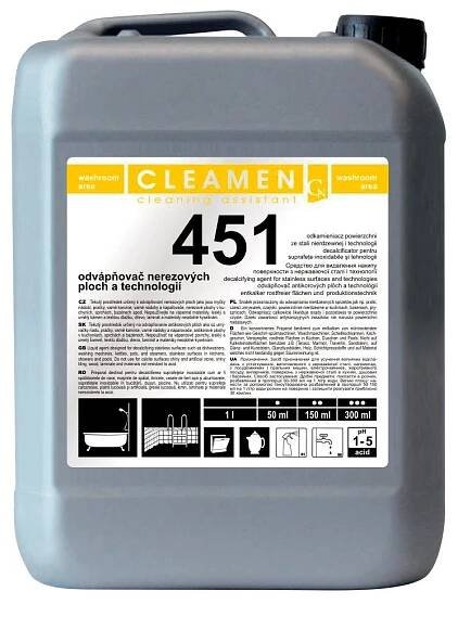 CLEAMEN 451 odvápňovač nerezových ploch a technologií, 5 l