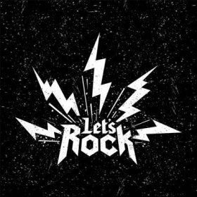 Plakát Rock and Roll Music Symbol with Lightning Bolts Vector Design Illustration