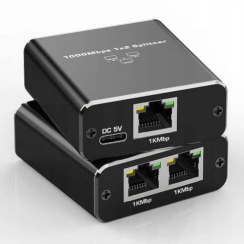 SPLITTER LAN 1x2 ADAPTÉR ROZBOČOVAČ SWITCH 2xRJ45 ETHERNET 1000Mb GIGABIT Výrobce ostatní