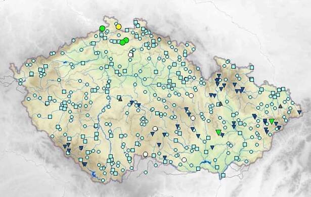 Stav a průtok na tocích 21. 2. 2017 - 11:00 - GALERIE: Kvůli vydatnému dešti a tajícímu sněhu se zvedají hladiny řek (1/4)