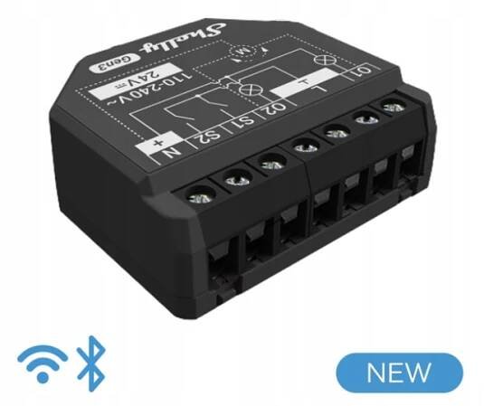 Ovladač roletových žaluzií inteligentní Shelly 2PM Gen3 WiFi 2kanálový