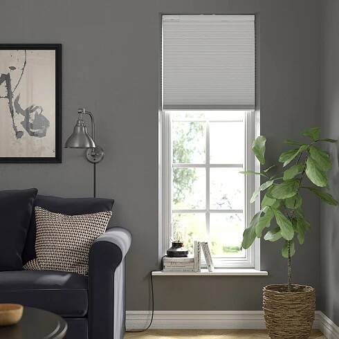 TREDANSEN Zatemňovací roleta - chytré bezdrátová/na baterie bílá 60x195 cm