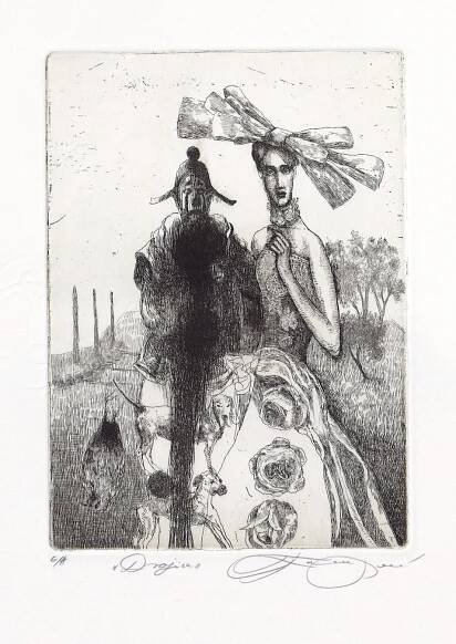 Katarína Vavrová - Dvojice (lept - originál grafika)