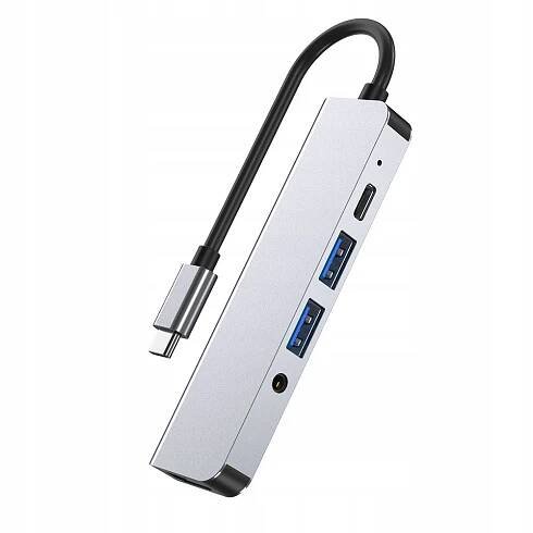 ROZBOČOVAČ USB HUB ADAPTÉR USB-C 5v1 2xUSB HDMI AUDIO JACK Výrobce Mobilari
