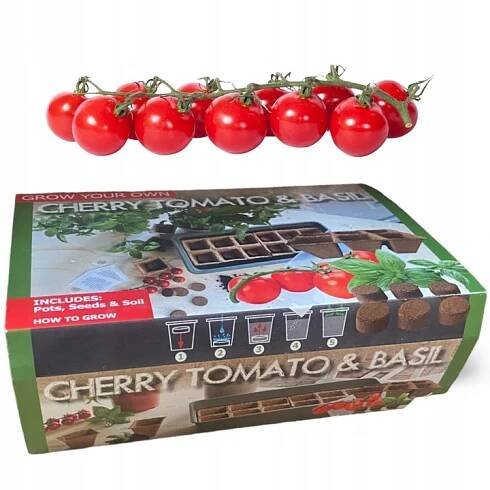 SADA PRO PĚSTOVÁNÍ ROSTLIN RAJČATA BAZALKA CHERRY TOMATO