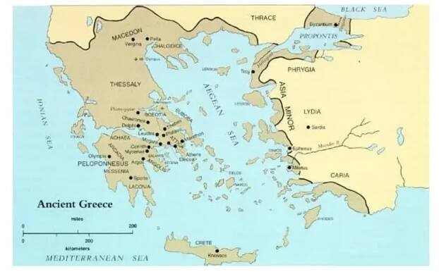 Ionian Sea Ancient Greece map