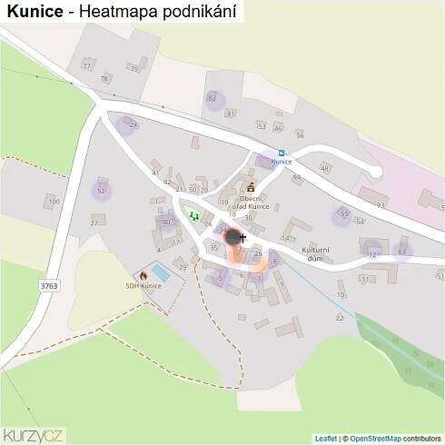 Mapa Kunice - Firmy v části obce.