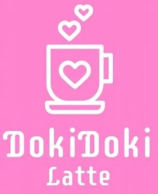 Cute Linear DokiDoki Latte Coffee Shop Logo template