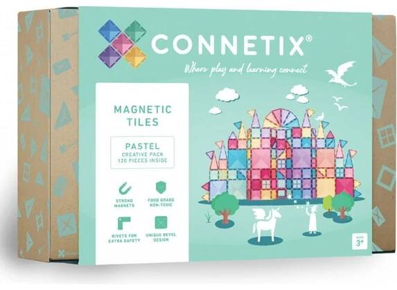 Connetix Tiles - Magnetická stavebnice PASTEL 120 ks - Lumpido