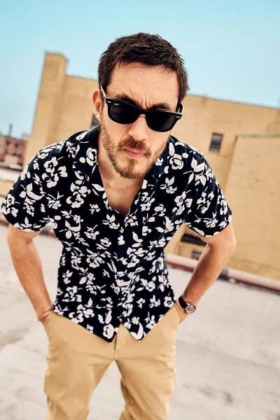 andrew koji wears fair harbo's camp shirt