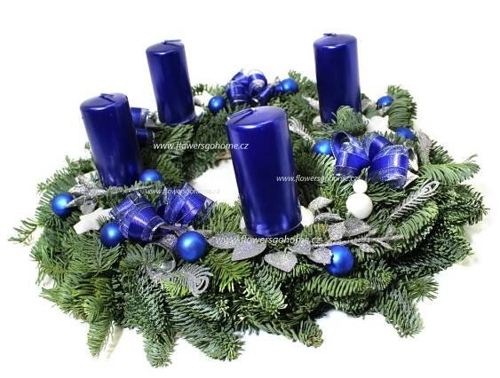 Modrý adventní věnec ABIES NOBILIS