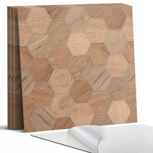 Dekorativní vinylové dlaždice Hexagonální vzor na povrchu 4 x 50 x 50 cm