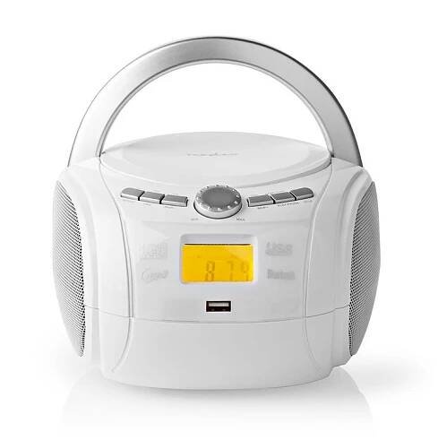 Rádio přenosné NEDIS SPBB100WT bílé CD přehrávač