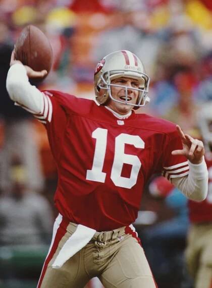 Joe Montana #16, back up Quarterback for the San Francisco 49ers