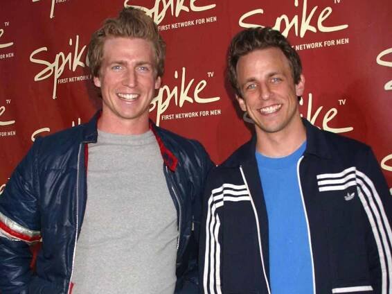 JOSH MEYERS AND SETH MEYERS at the 2003 SPIKE TV LAUNCH PARTY