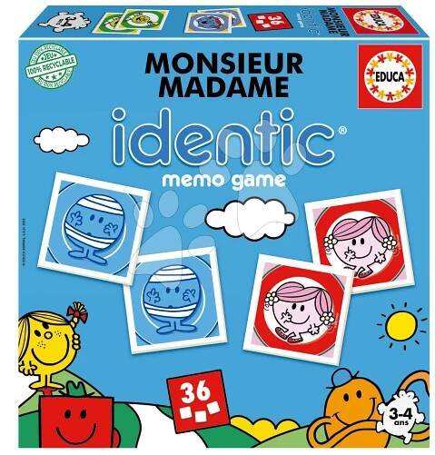 Pexeso Monsieur Madame Identic Educa paměťová hra 36 dílů