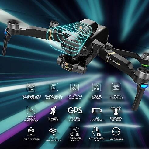 Pro/Max GPS Drone 8K HD Dual Camera 3-axis Gimbal Brushless Motor 5G Wifi Quadcopter Drone – 5 Star Drones