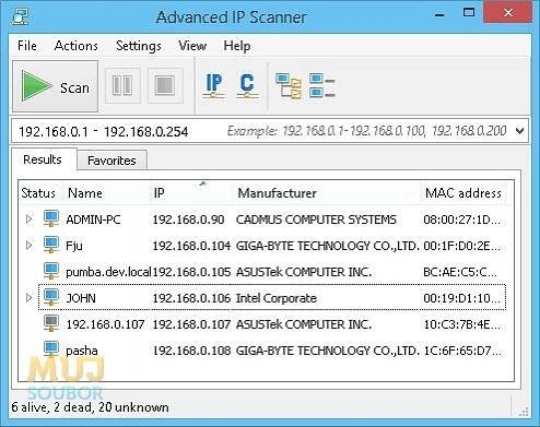 Nalezené IP