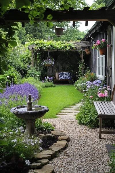 Pin by Tamara Sharon on Garden Variety in 2025 | Country garden design, Small english garden, English cottage garden