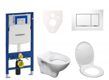 Cenově zvýhodněný závěsný WC set Geberit do lehkých stěn / předstěnová montáž+ WC S-Line S-line Pro 111.300.00.5ND5