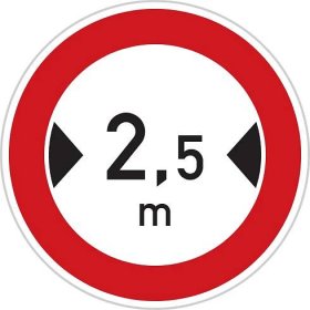 Dopravní značka Zákaz vjezdu vozidel, jejichž šířka přesahuje vyznačenou mez - B15 - KOPEČNÝ-K+K s.r.o.