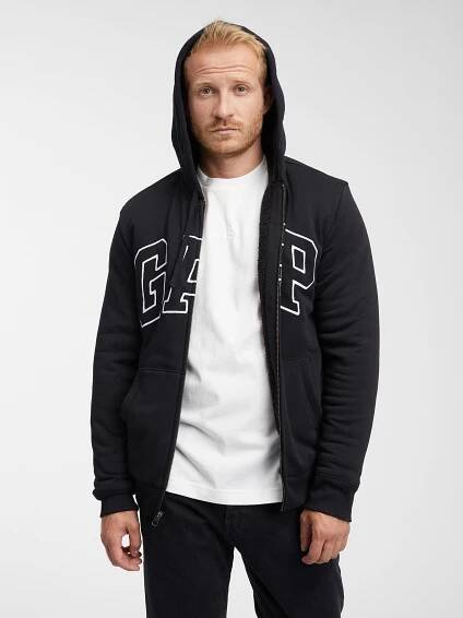 GAP 724555-00 mikina s logem sherpa černá