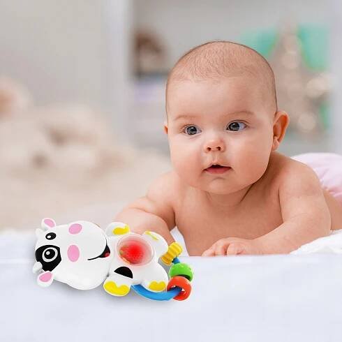 CHRASTÍTKO KRAVIČKA SVÍTÍCÍ KOUSÁTKO INTERAKTIVNÍ KRÁSNÉ PRO DÍTĚ MALÉHO DÍTĚTE Váha výrobku včetně jednotkového obalu 0.08 kg