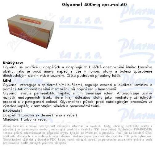 Glyvenol 400 por.cps.mol. 60x400mg | SOS lékárna online, internetová lékárna, léky