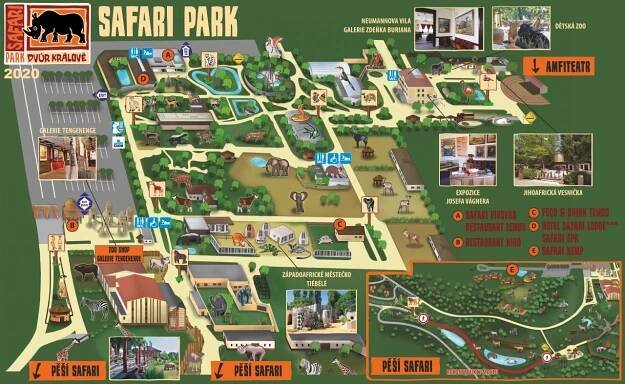 Map of Safari Park Dvůr Králové nad Labem - 2020