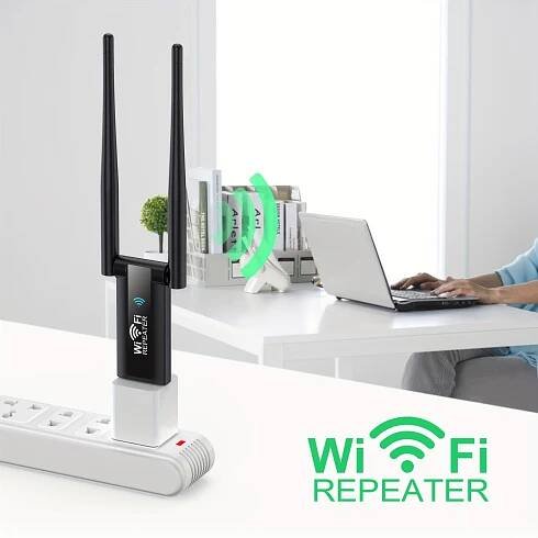 300Mbps Wi-Fi * Booster - Plug & * Extender for Home/Office, Eliminates Dead Zones, * Streaming & Gaming, No Batteries/Power Ne